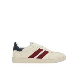 Bally low top leather sneaker with signature stripe size 11 made Italy